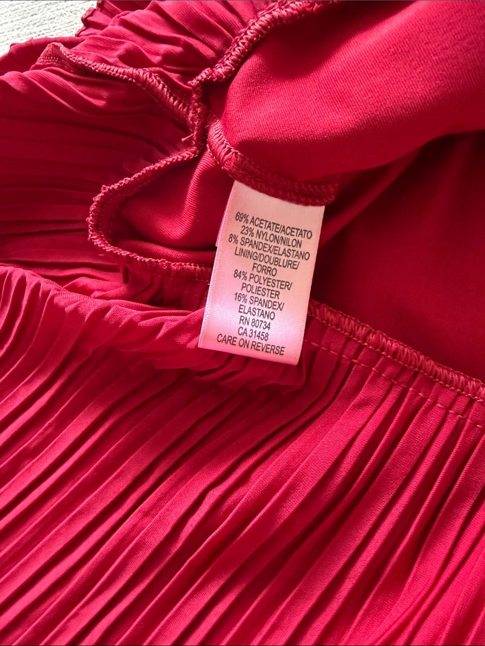 BCBGMaxAzria Red Halter Ruched Tiered Mini Dress Small - Picture 7 of 7